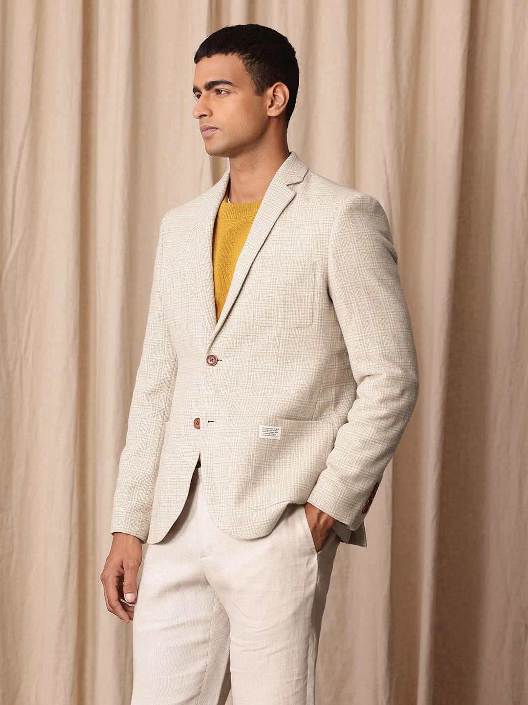 Mr. Bowerbird Checked Tailored Fit Single-Breasted Smart Casual Blazer