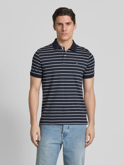 Regular fit polo shirt made of pure cotton in navy