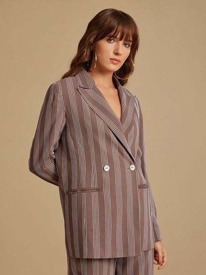 Self Design Oversized-Fit Double-Breasted Blazers