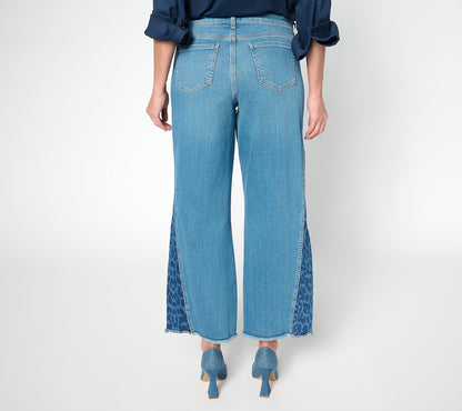 Wide Leg Jeans with Contrast Sideseam Gusset