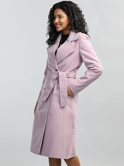 Notched Lapel Collar Trench Coat