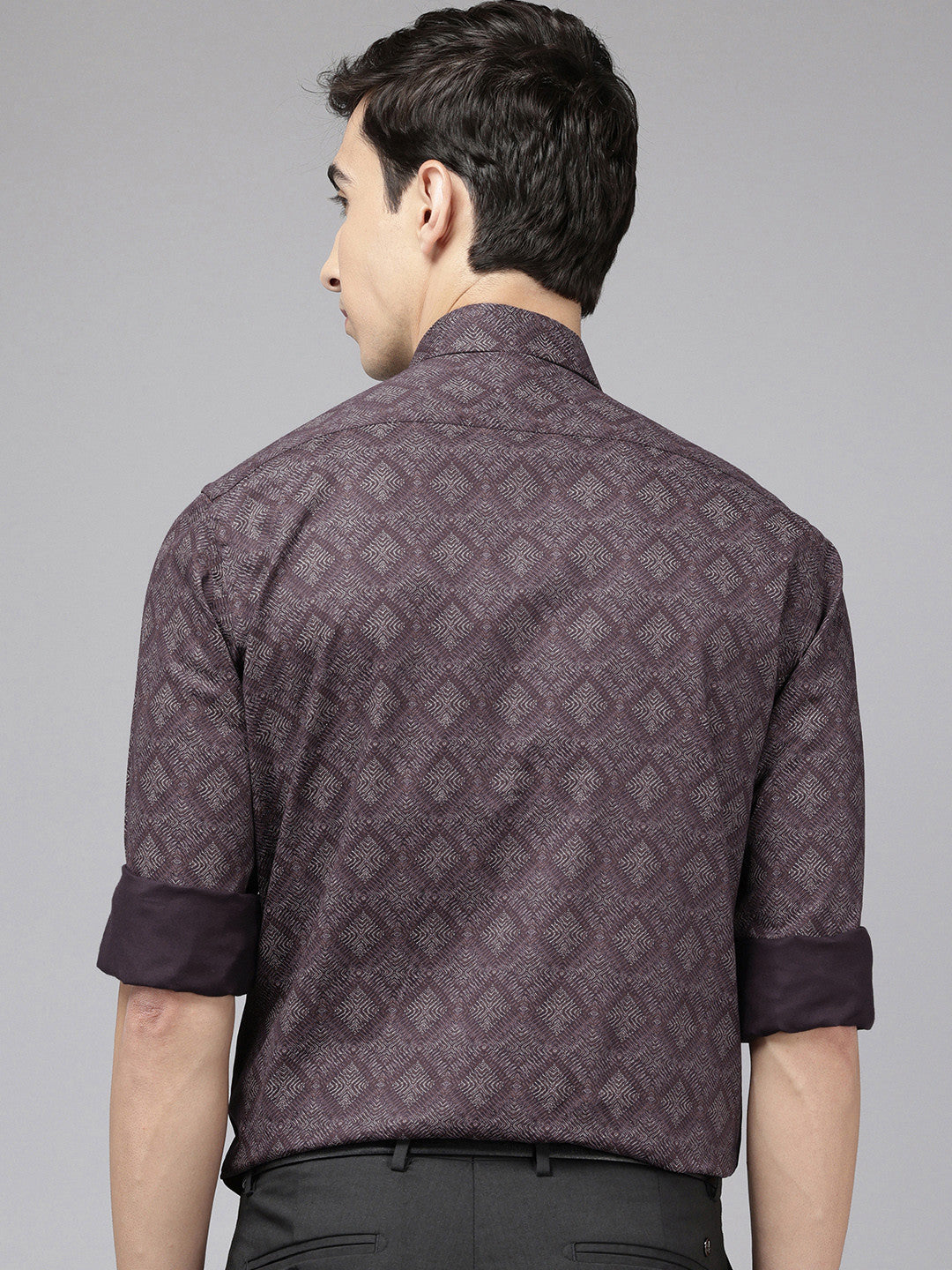 Manhattan Slim Fit Printed Pure Cotton Formal Shirt