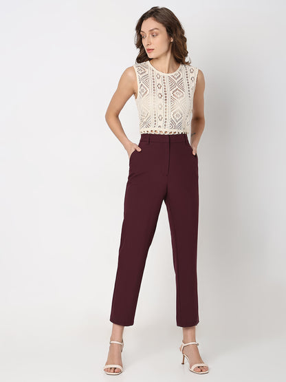 Women Slim Fit Cropped Trousers