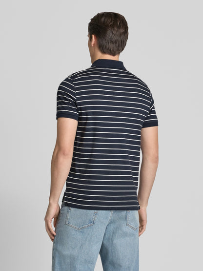 Regular fit polo shirt made of pure cotton in navy