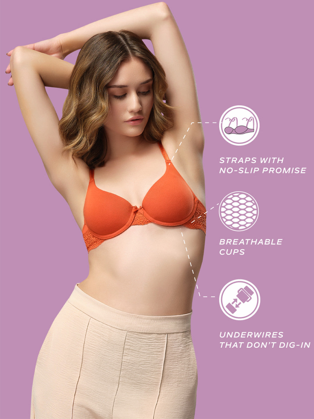 Non Padded Wirefree High Coverage Stretch Cotton Everyday Bra A042