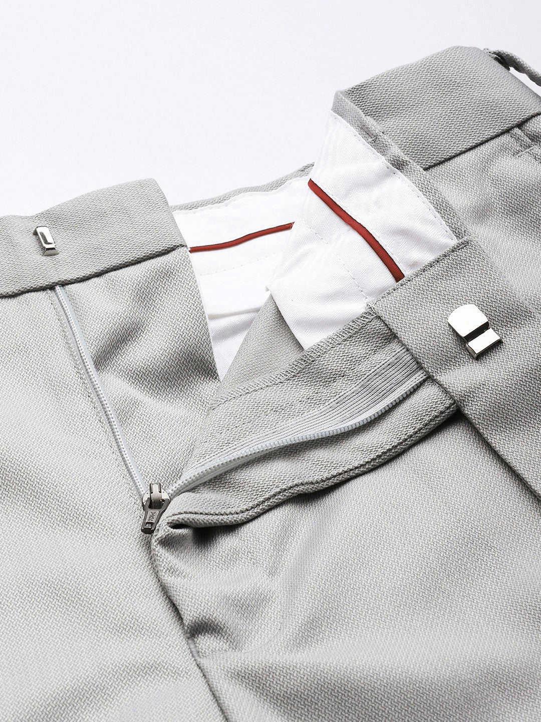 Men Textured Formal Trousers