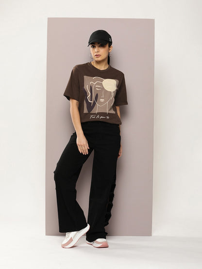 Graphic Printed Oversized Pure Cotton T-shirt