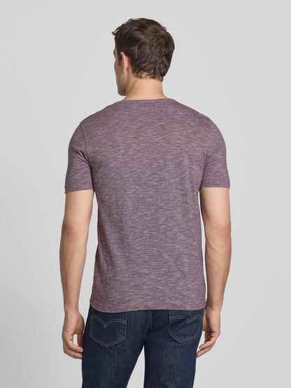 T-shirt with short button placket in purple