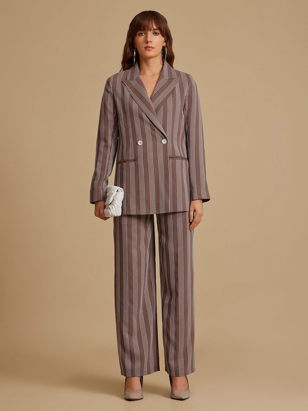 Self Design Oversized-Fit Double-Breasted Blazers