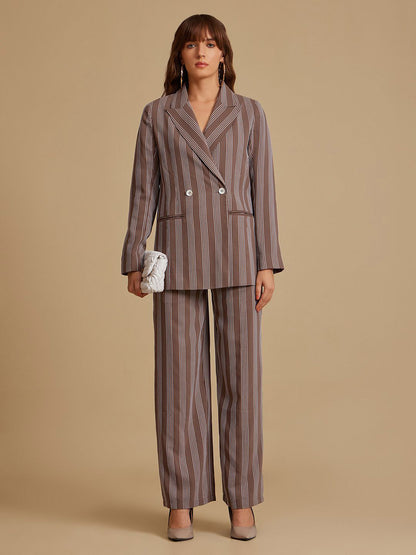 Self Design Oversized-Fit Double-Breasted Blazers