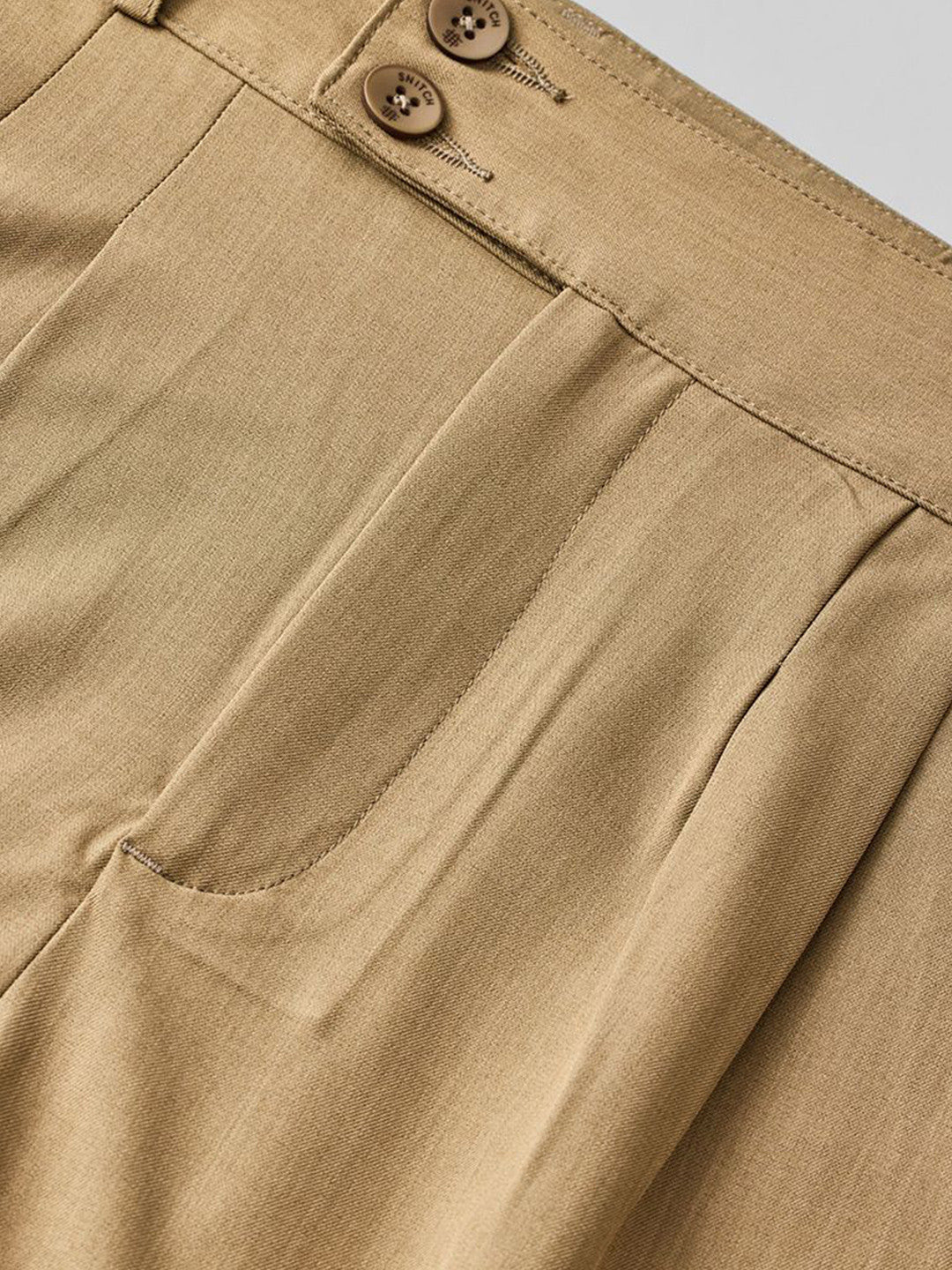 Men Straight Fit Easy Wash Pleated Sleek Utility Formal Trousers