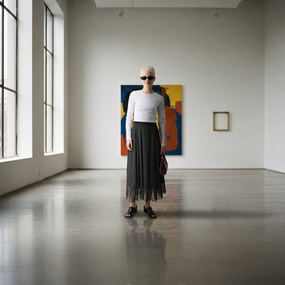 Women’s Black High-Waist Wide-Leg Trousers