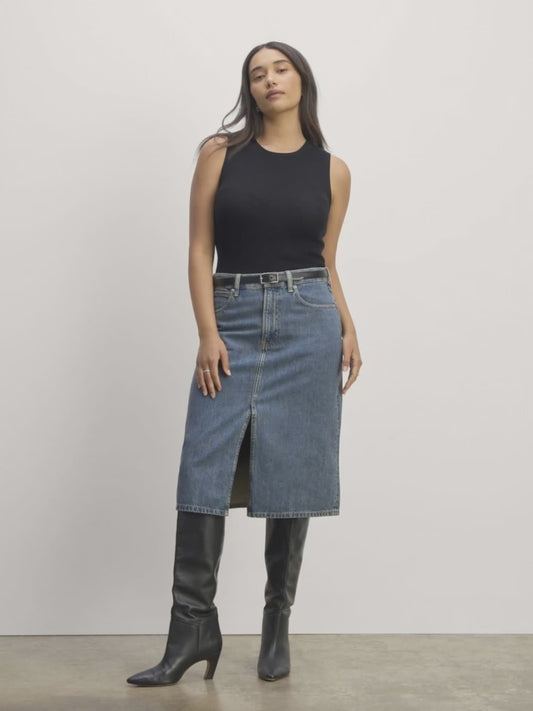 The Denim Culotte long length skirt