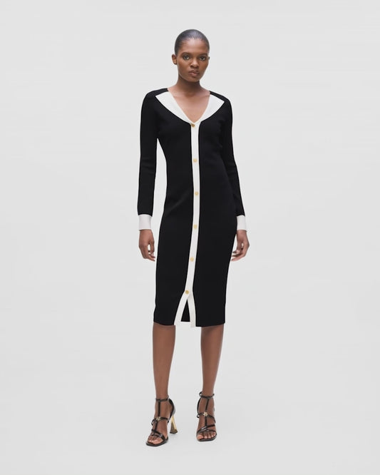Black Midi length Knit dress