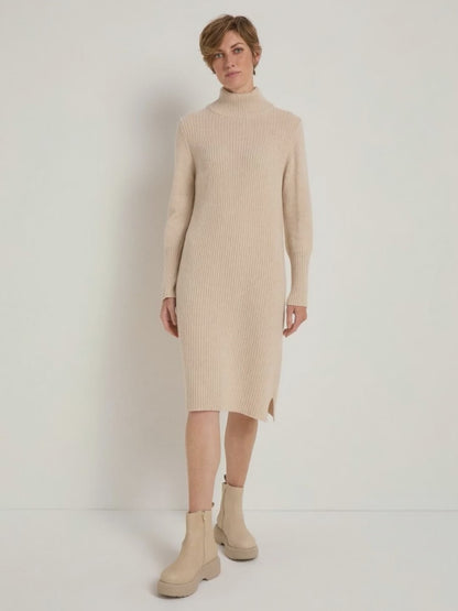 Ribbed knit dress made of virgin wool and cashmere