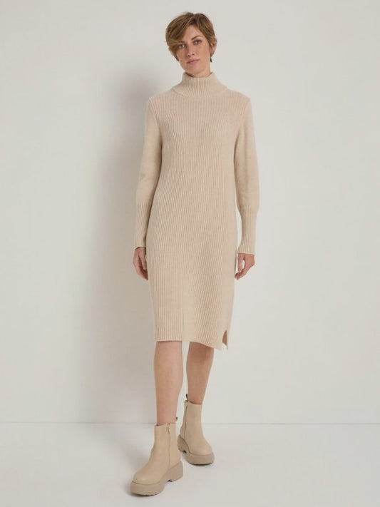 Ribbed knit dress made of virgin wool and cashmere
