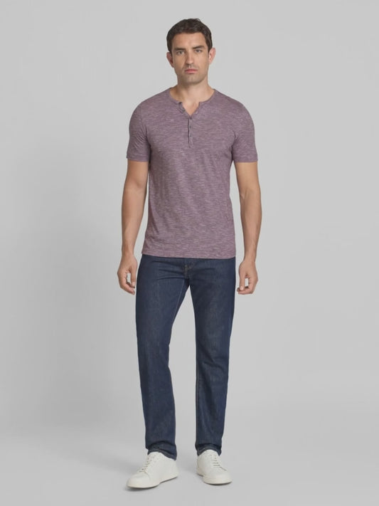 T-shirt with short button placket in purple